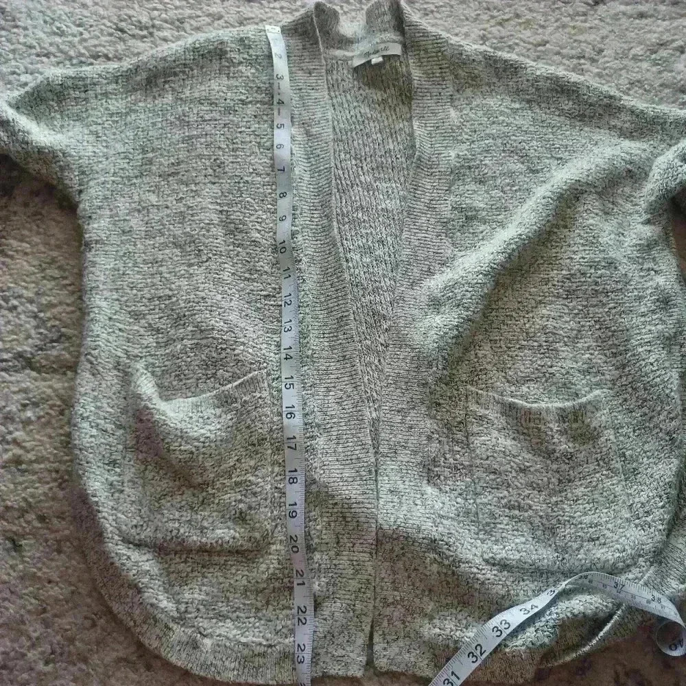 Madewell Womens Grey and Black Midland Open Front Closet Staple Cardigan XS - Picture 11 of 11